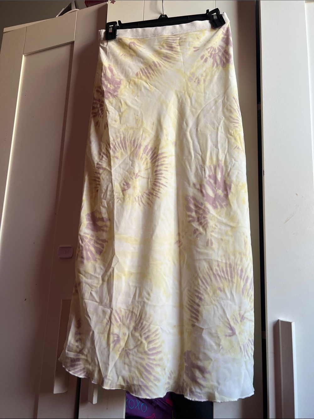 Tie-Dye Pastel Maxi Skirt in Yellow & Lavender